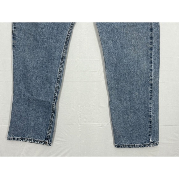 Levi's 505 Straight Leg Jeans Mens Blue Denim Cotton Regular Fit 5-Pocket 35x31 - Picture 5 of 12